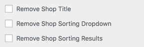 WooCustomizer Settings - Remove shop elements