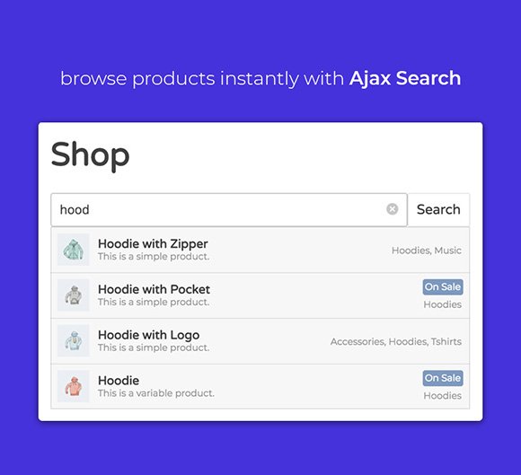 WooCustomizer - Ajax Search