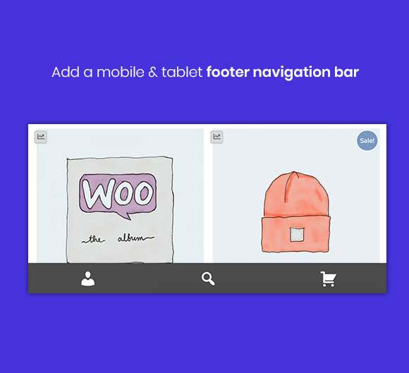 WooCustomizer - Handheld Footer Navigation Bar for tablet and mobile